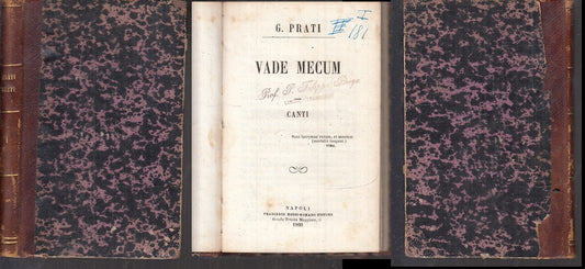 LH- VADEMECUM VADE MECUM CANTI - PRATI- FRANCESCO ROSSI ROMANO--- 1860- C- XFS38