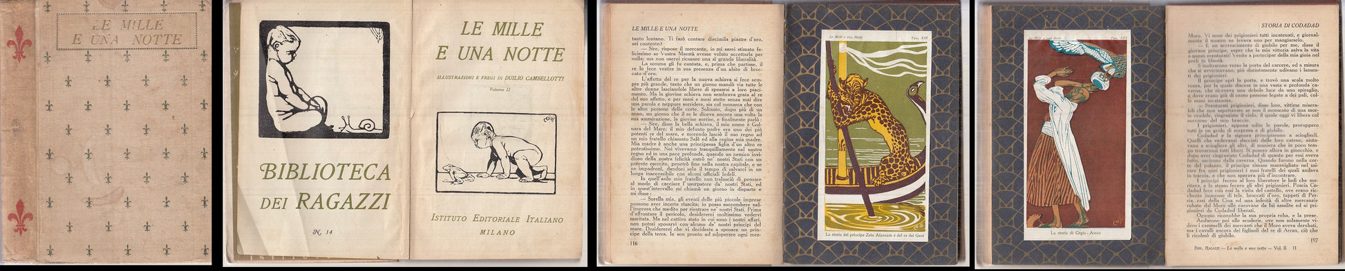 LN- LE MILLE E UNA NOTTE VOLUME 2 CAMBELLOTTI-- IST ED ITALIANO--- 1913- C-XFS38