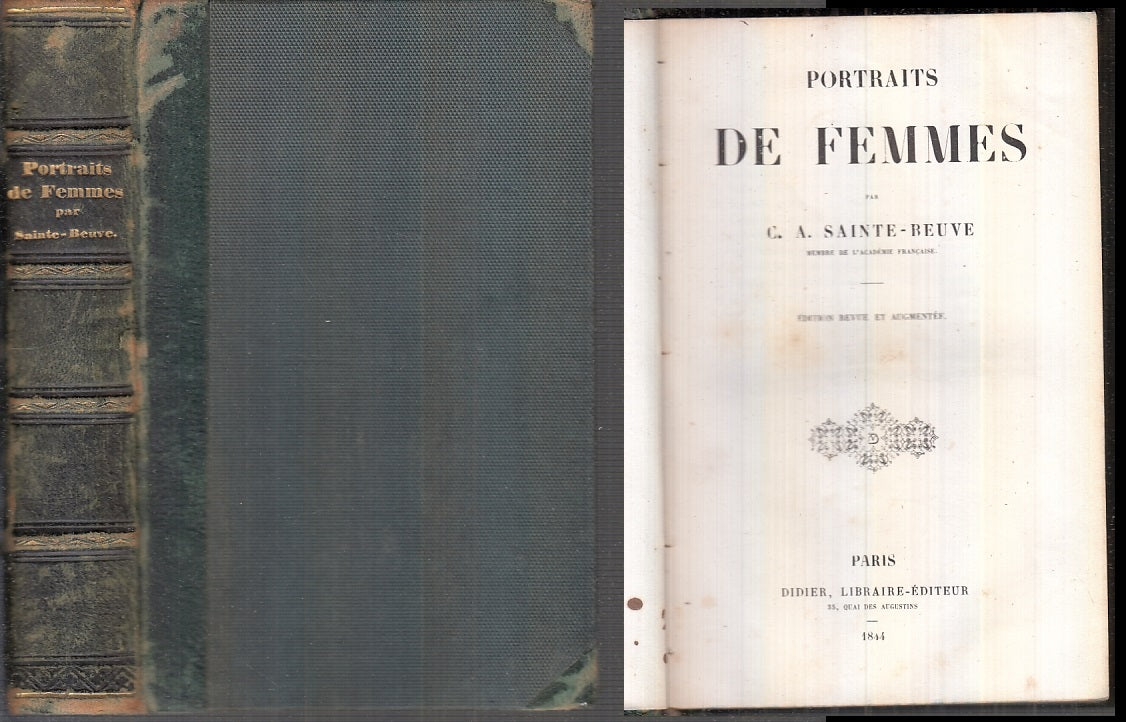 LH- PORTRAITS DES FEMMES - SAINTE REUVE - DIDIER LIBRAIRE --- 1844 - C - XFS101