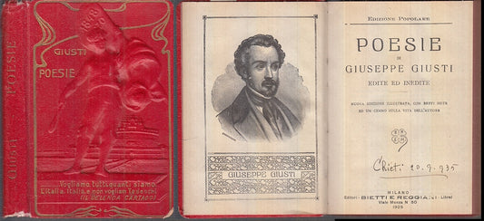 POESIE EDITE ED INEDITE- GIUSEPPE GIUSTI- BIETTI E REGGIA--- 1925- C- XFS101
