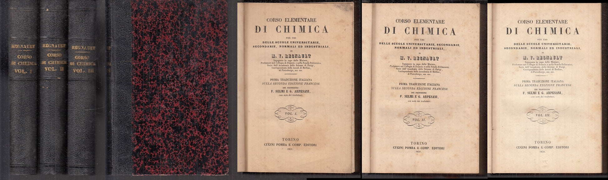 LZ- CORSO DI CHIMICA 3 VOLUMI METALLOIDI METALLI - REGNAULD ---- 1831- C- XFS143