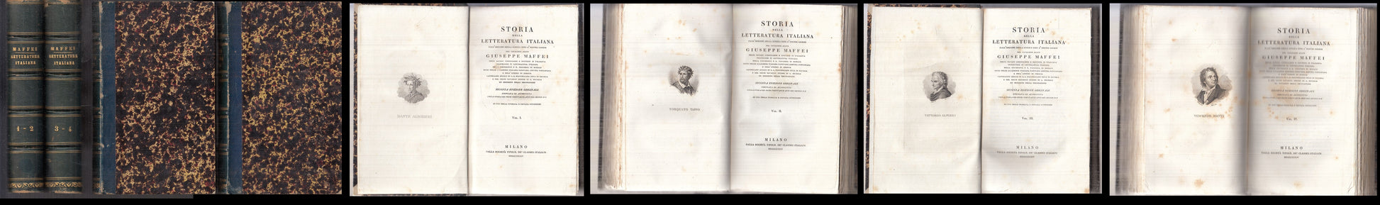 LN- STORIA DELLA LETTERATURA ITALIANA 2 TOMI 4 VOLUMI- MAFFEI---- 1834- C- XFS38