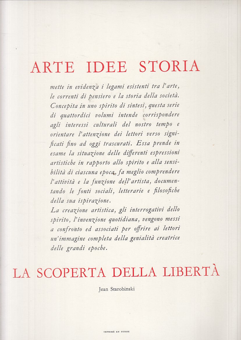 LT- LA SCOPERTA DELLA LIBERTA' - STAROBINSKI- FABBRI SKIRA--- 1965 - CS - YFS815