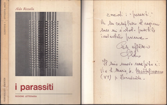 I PARASSITI AUTOGRAFO - ALDO RIZZELLO- REGIONE LETTERARIA--- 1973- B- YFS210