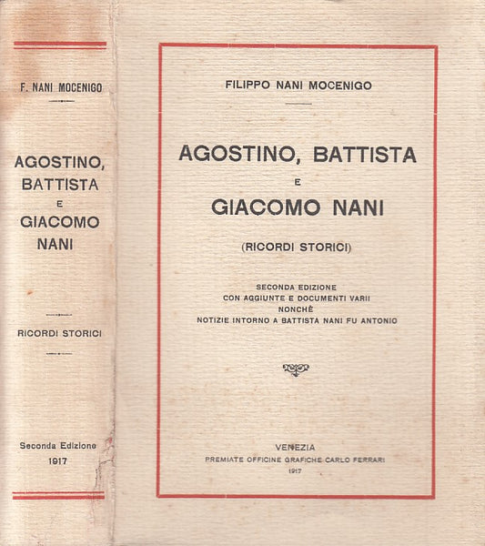 AGOSTINO BATTISTA GIACOMO NANI RICORDI STORICI-- FERRARI--- 1917- B - YFS575