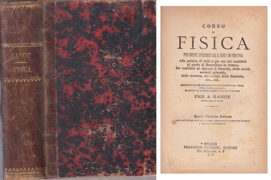 LZ- CORSO DI FISICA - GANOT - PAGNONI MILANO --- 1887 - C - YFS12