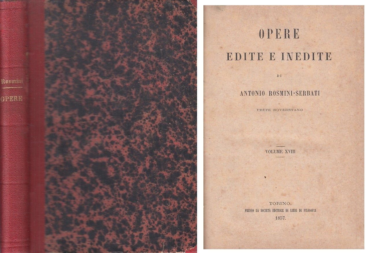 LN- OPERE EDITE E INEDITE - ROSMINI SERBATI - TORINO --- 1857 - C - YFS12