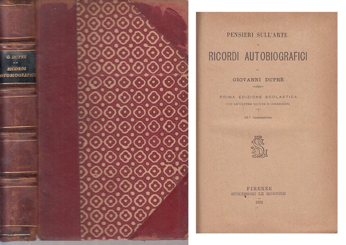 LN- RICORDI AUTOBIOGRAFICI - GIOVANNI DUPRE - LE MONNEIR --- 1902 - C - YFS335