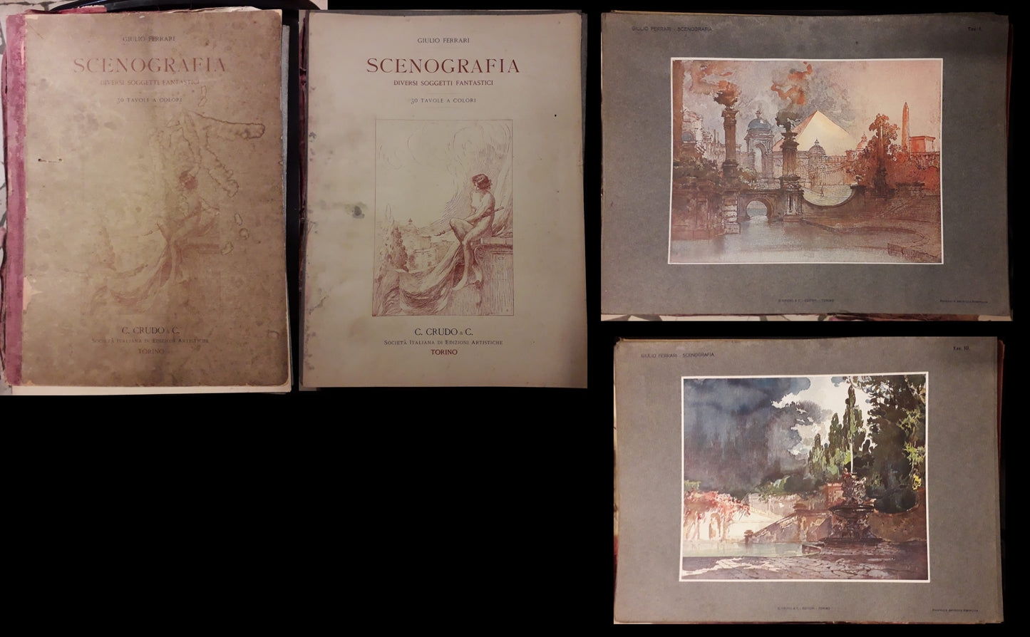 LT- SCENOGRAFIA SOGGETTI FANTASTICI 30 TAVOLE - FERRARI - CRUDO --- 1900- C- ZFS