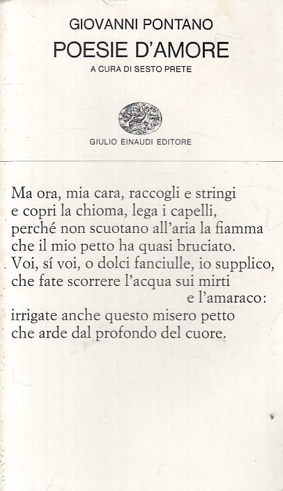 LN- POESIE D'AMORE - PONTANO - EINAUDI - POESIA -- 1978 - B - YFS326