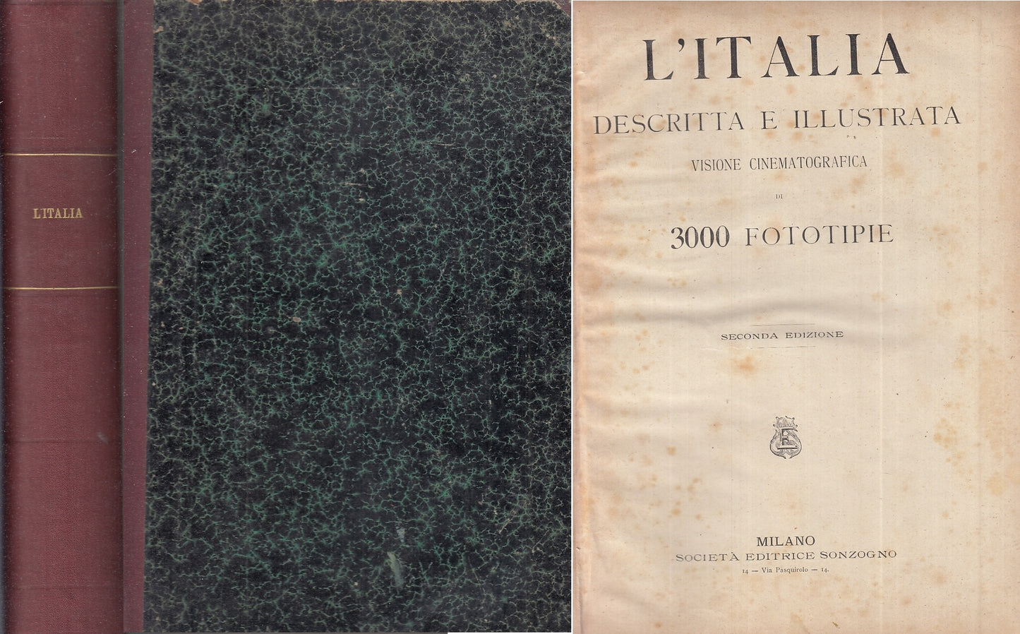 LV- ITALIA DESCRITTA E ILLUSTRATA 3000 FOTOTIPIE -- SONZOGNO --- 1909- C- YFS880
