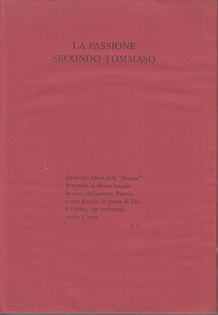 LD- LA PASSIONE SECONDO TOMMASO - PIERO GENOVESI - MANTOVA --- 1983- B- XFS107