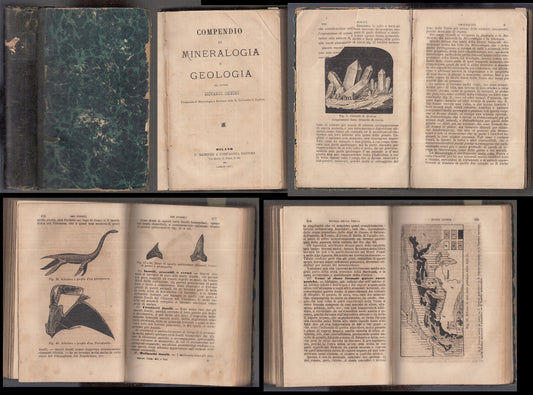LZ- COMPENDIO DI MINERALOGIA E GEOLOGIA - GIOVANNI OMBONI ---- 1871- C- XFS8