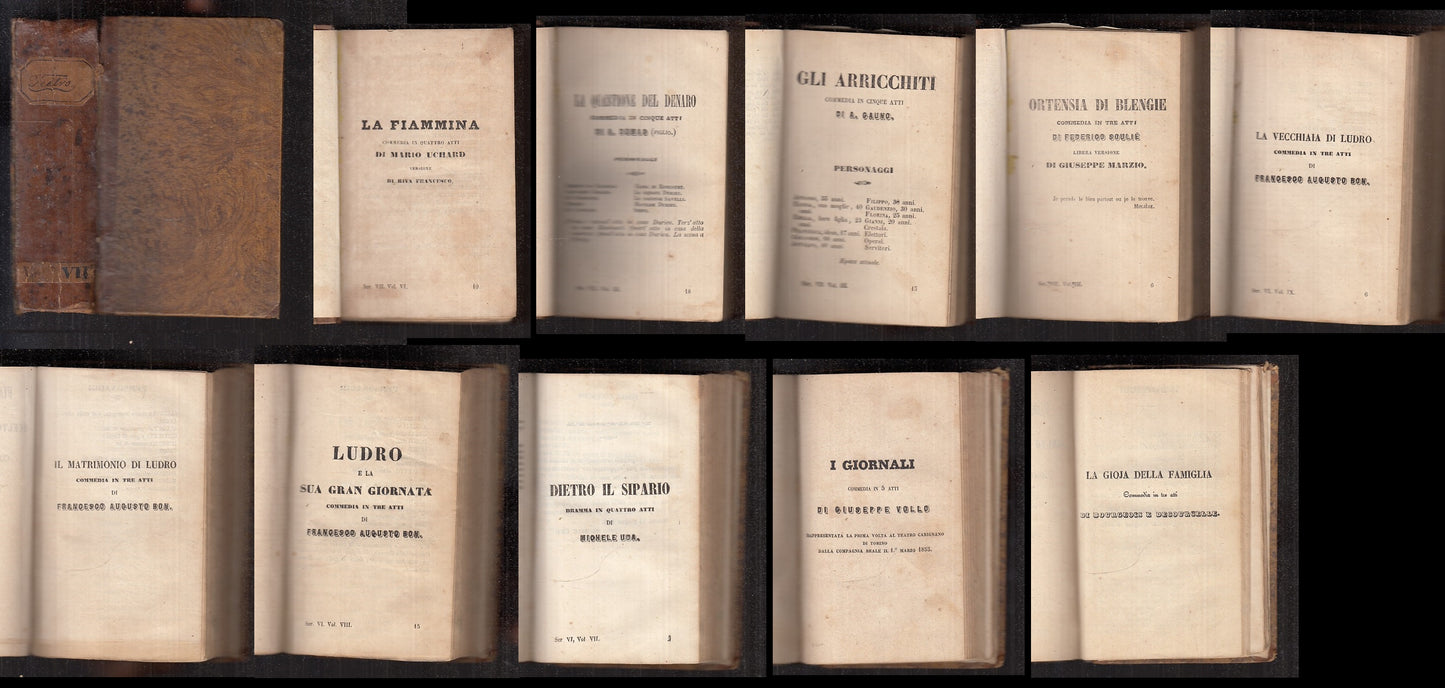 LN- RACCOLTA TEATRO VOLUME VIII LUDRO- UCHARD DUMAS UDA VOLLO---- 1850- C-XFS107