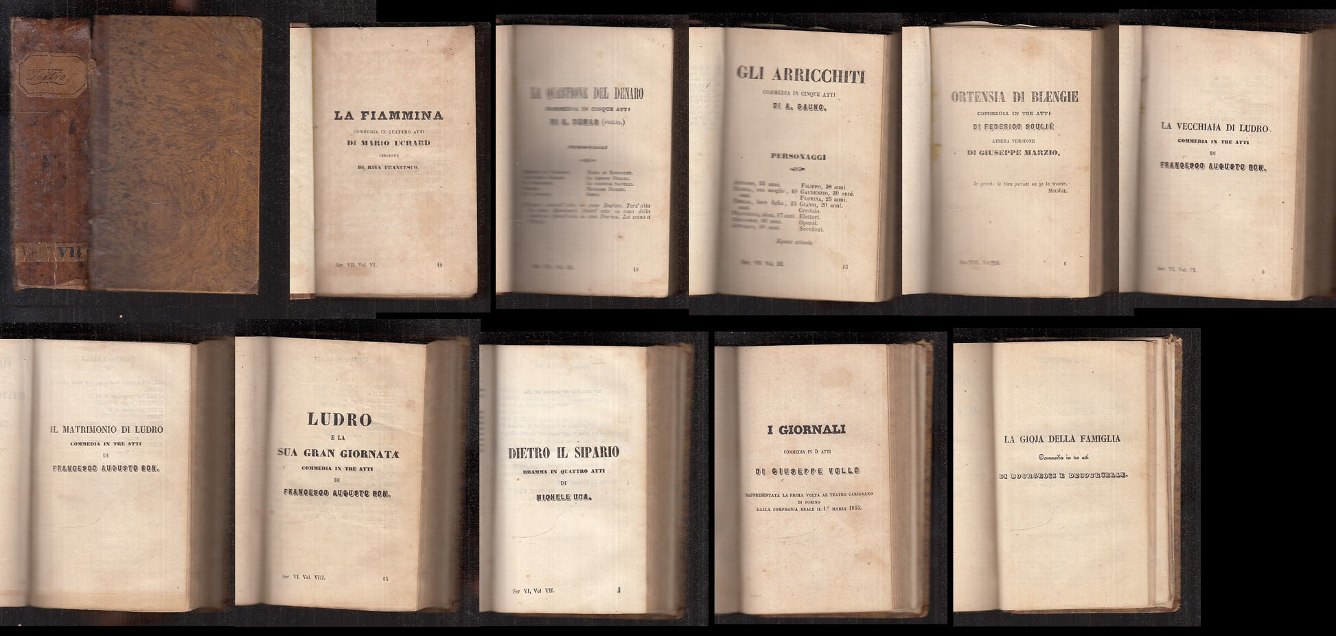 LN- RACCOLTA TEATRO VOLUME VIII LUDRO- UCHARD DUMAS UDA VOLLO---- 1850- C-XFS107
