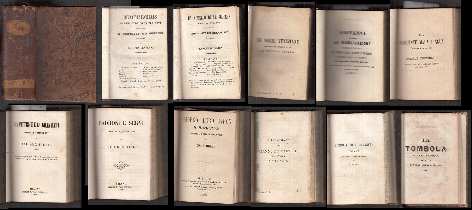 RACCOLTA TEATRO VOLUME X- GORDINE SEJOUR COMTE CUCINIELLO---- 1850- C-XFS107
