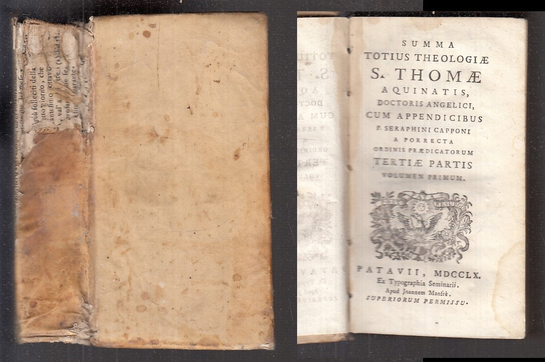 LH- SUMMA TOTIUS THEOLOGIAE SETTECENTINA - S. THOMAE- MANFRE'--- 1760- C- XFS107