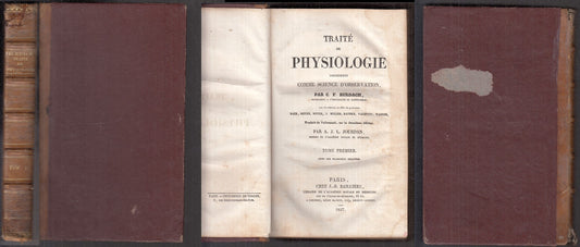 LH- TRAITE' DE PHYSIOLOGIE TOME I COMME SCIENCE - BURDACH ---- 1837 - C- XFS12