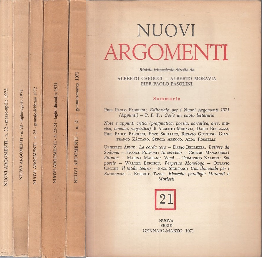 LS- RIVISTA 5 VOL.- CAROCCI MORAVIA PASOLINI- NUOVI ARGOMENTI--- 1971- B - YFS92
