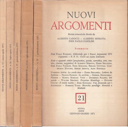 LS- RIVISTA 5 VOL.- CAROCCI MORAVIA PASOLINI- NUOVI ARGOMENTI--- 1971- B - YFS92