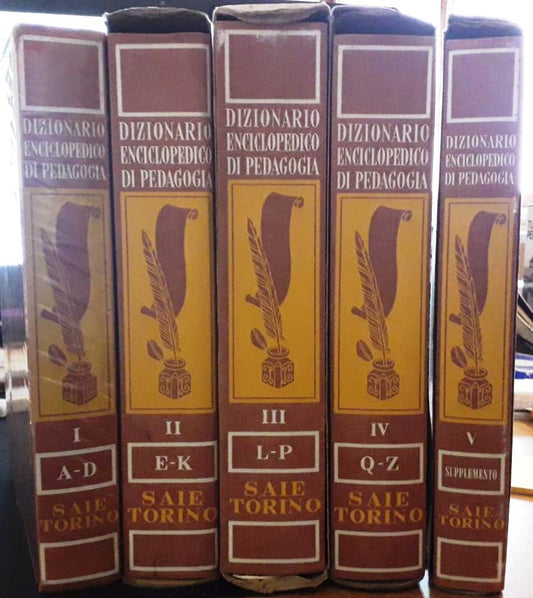 LZ- DIZIONARIO ENCICLOPEDICO DI PEDAGOGIA 5 VOLUMI COMPLETA -- SAIE --- 1969 - C- ZFS