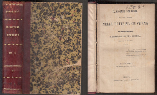 LD- GIOVANE STUDENTE DOTTRINA CRISTIANA- BONOMELLI- QUERINIANA--- 1895- C-XFS109