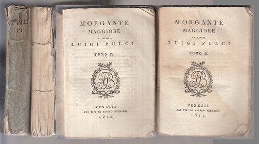 MORGANTE MAGGIORE TOMI II e IV - LUIGI PULCI - BERNARDI --- 1821 - B- XFS108