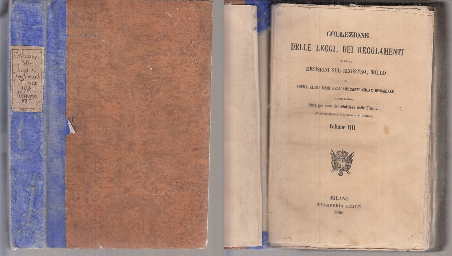 LZ- COLLEZIONE LEGGI REGOLAMENTI DECISIONI REGISTRO BOLLO ----- 1866 - C- XFS108