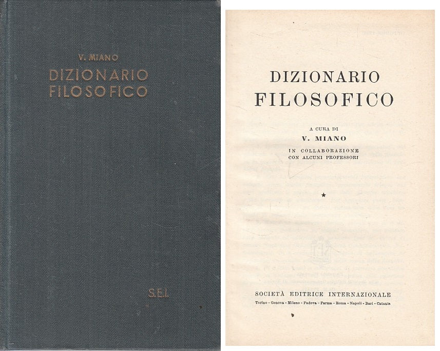 LZ- DIZIONARIO FILOSOFICO - MIANO - SEI --- 1956 - C - ZFS224