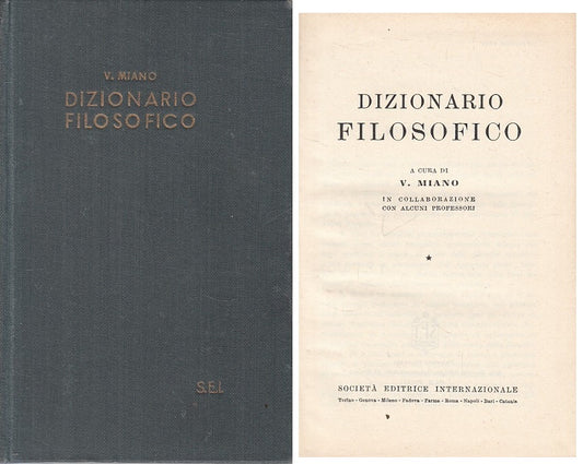 LZ- DIZIONARIO FILOSOFICO - MIANO - SEI --- 1956 - C - ZFS224