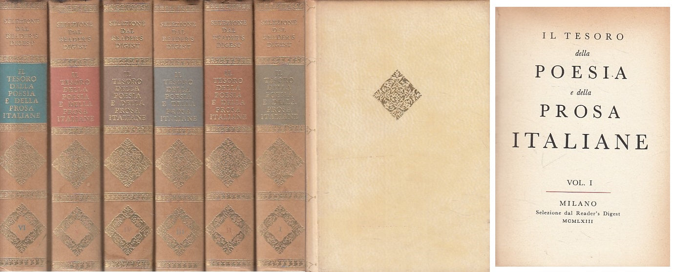 LN- TESORO POESIA E PROSA ITALIANE 6 VOL.-- READER'S DIGEST--- 1963 - C - YFS408