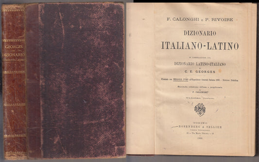 LZ- DIZIONARIO ITALIANO LATINO - CALONGHI RIVOIRE - ROSENBERG --- 1909 - C- XFS6