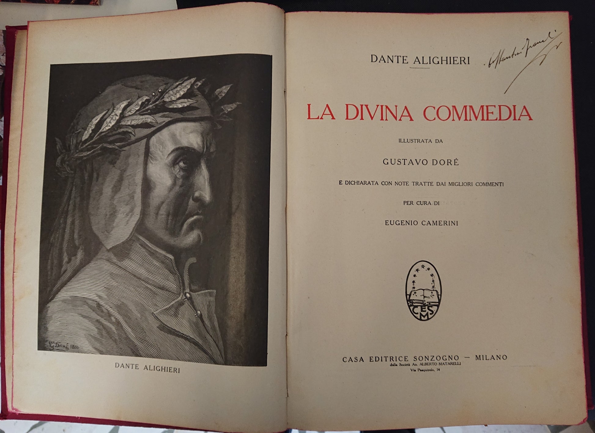 LN- LA DIVINA COMMEDIA - DANTE ALIGHIERI - SONZOGNO --- 1927 - C - YFS918