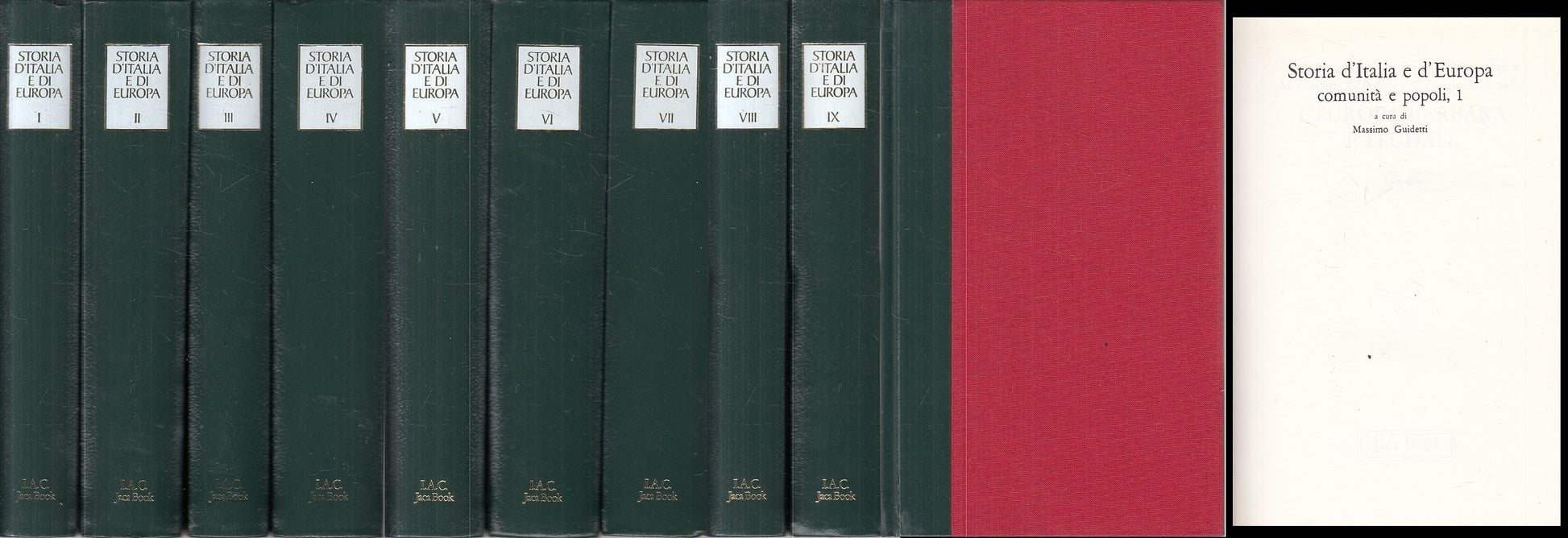 LZ- STORIA D'ITALIA E DI EUROPA 9 VOLL.- GUIDETTI- JACA BOOK--- 1989- C - YFS999