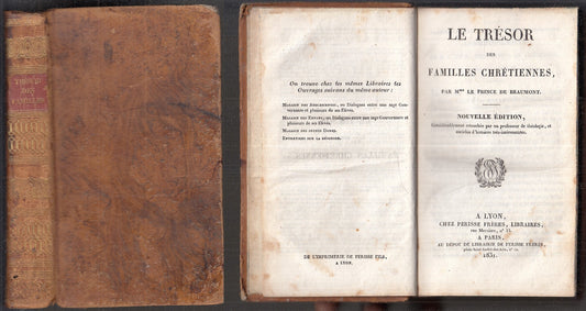 LH- LE TRESOR DES FAMILLES CHRETIENNES - DE BEAUMONT - FRERES --- 1831- C- XFS95