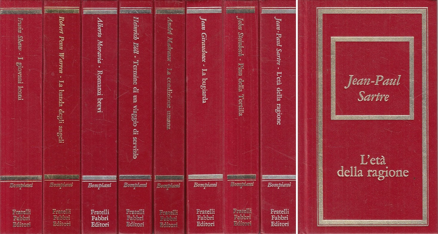 LN- LOTTO 8 ROMANZI - SARTRE BOLL MORAVIA- BOMPIANI FABBRI --- 1975 - C - YFS999