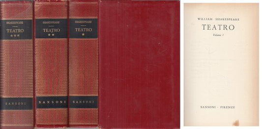 LN- TEATRO 3 VOLUMI - WILLIAM SHAKESPEARE - SANSONI --- 1961 - C - ZFS225