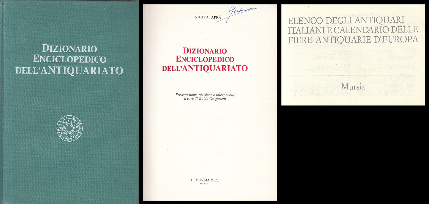 LZ- DIZIONARIO ENCICLOPEDICO ANTIQUARIATO - APRA'- MURSIA --- 1969 - CS - YFS601