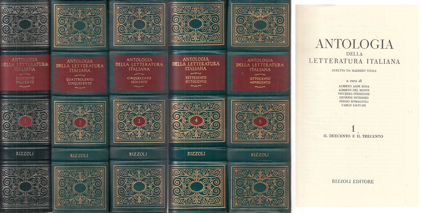LS- ANTOLOGIA DELLA LETTERATURA ITALIANA 5 VOLL. -- RIZZOLI--- 1979 - C - YFS999