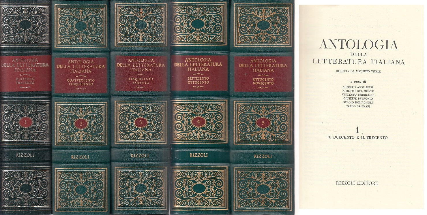 LS- ANTOLOGIA DELLA LETTERATURA ITALIANA 5 VOLL. -- RIZZOLI--- 1979 - C - YFS999