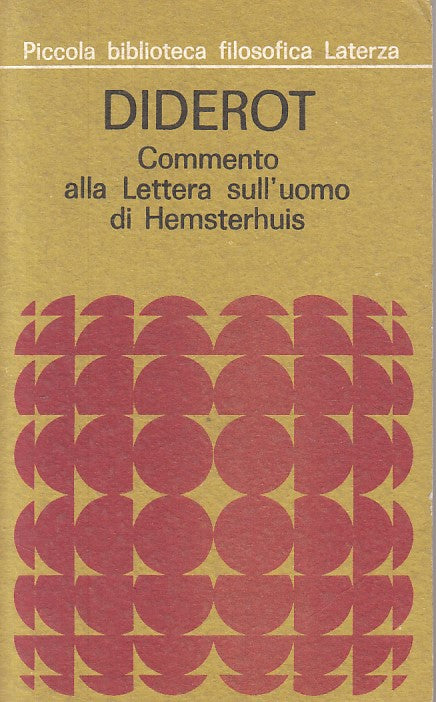 Commento alla lettera sull'Uomo di Hemsterhuis- Diderot- Laterza- 1a ed.- ZFS246