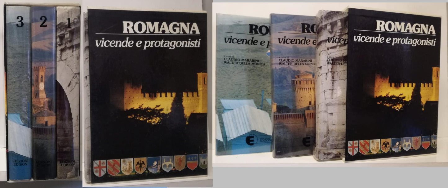 LV- ROMAGNA VICENDE E PROTAGONISTI COFANETTO 3 VOLUMI -- EDISON--- 1986- CS- ZFS