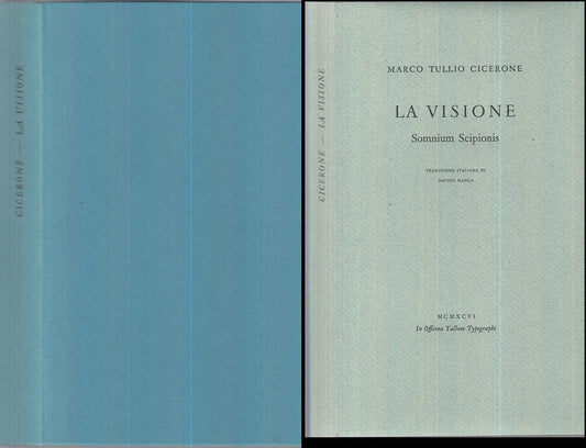 LA VISIONE SOMNIUM SCIPIONIS - MARCO TULLIO CICERONE ---- 1996 - B - XFS113