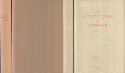 LZ- LES QUINZES JOYES DE MARIAGE - ANTOINE DE LA SALE ----- 1948 - B - XFS151