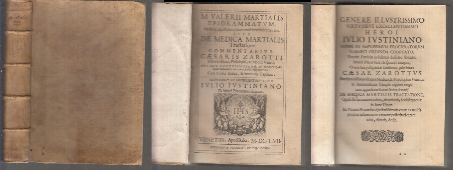 LH- VALERII MARTIALIS EPIGRAMMATUM DE MEDICA SEICENTINA-- BABA--- 1657- C-XFS115