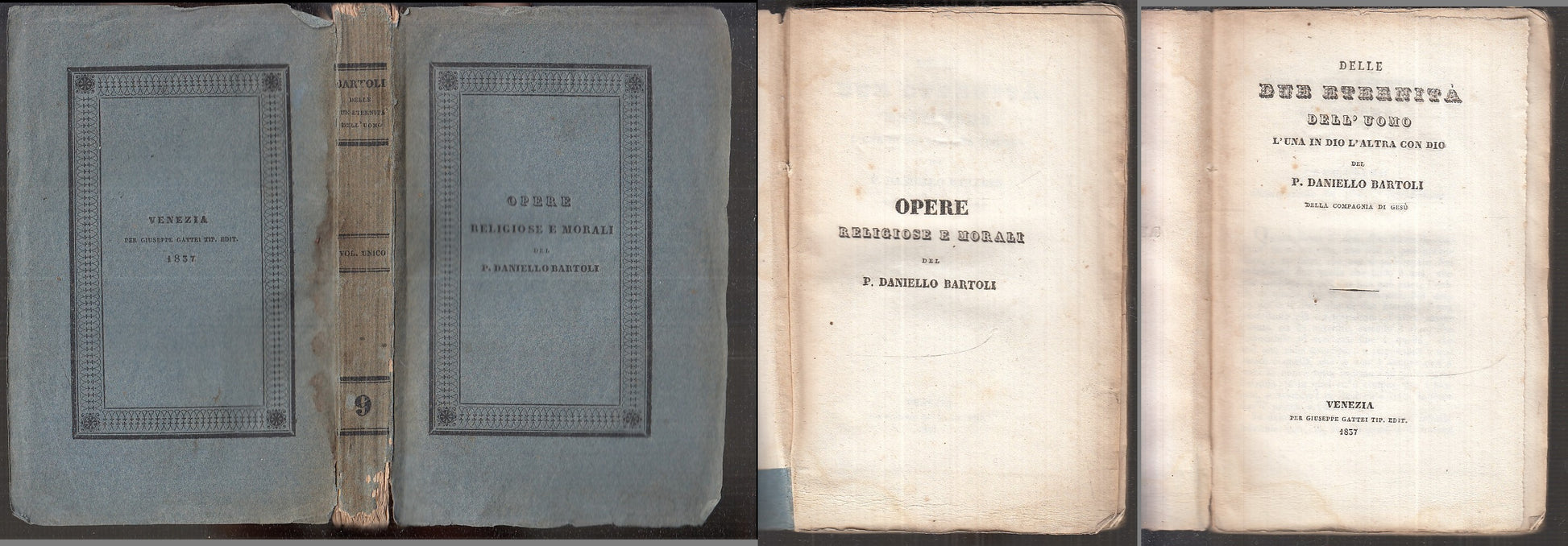 LH- OPERE RELIGIOSE E MORALI - DANIELLO BARTOLI - GATTEI --- 1837 - B - XFS110