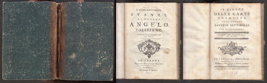 LH- STANZE POLIZIANO + GIUOCO CARTE BETTINELLI SETTECENTINA----- 1751- C- XFS110