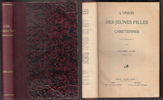 LH- L'UNION DES JEUNES FILLES CHRETIENNES 12° ANNEE 1909/1910 - 1909 - C- XFS111