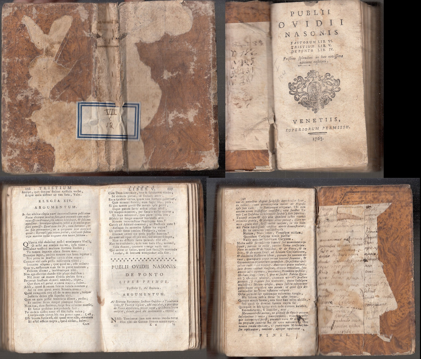 LH- PUBLII OVIDII NASONIS FASTORUM TRISTIUM SETTECENTINA ----- 1765 - B - XFS111