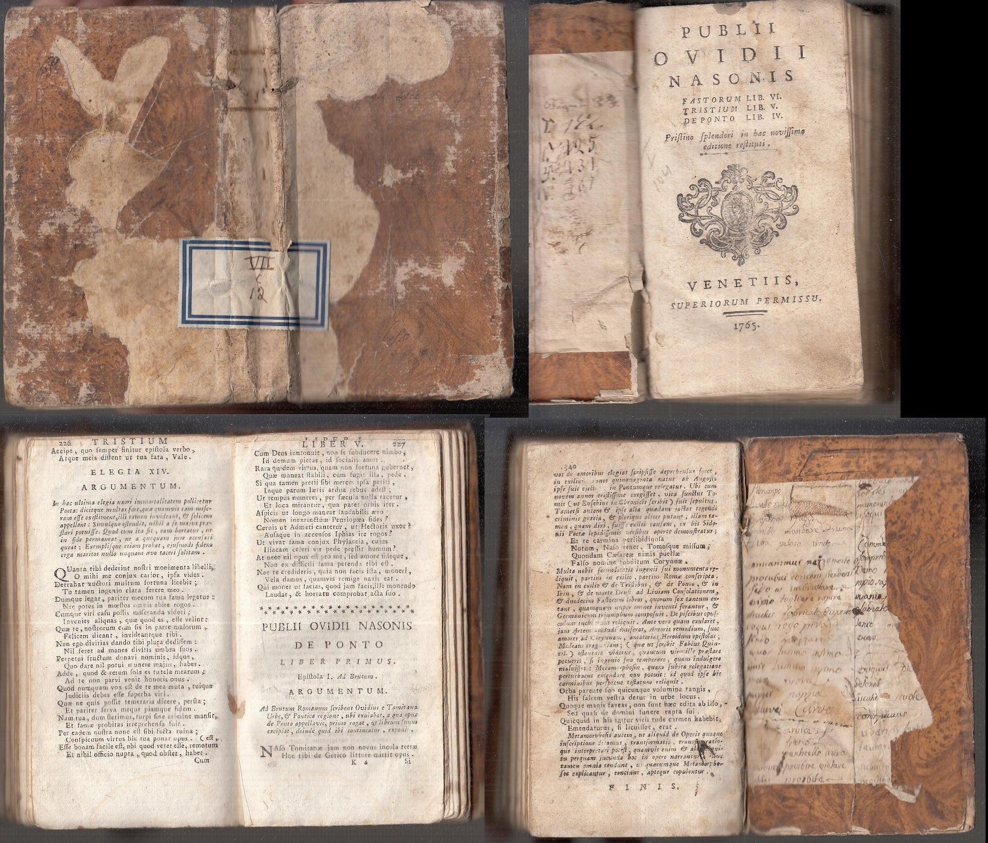 LH- PUBLII OVIDII NASONIS FASTORUM TRISTIUM SETTECENTINA ----- 1765 - B - XFS111